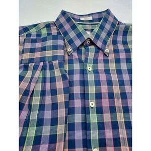 Peter Millar Mens Multi Colors 100% Cotton Long Sleeve Dress Shirt Size Large